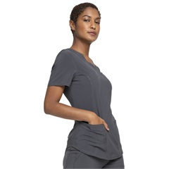 CKA688, Mock Wrap Scrub Top